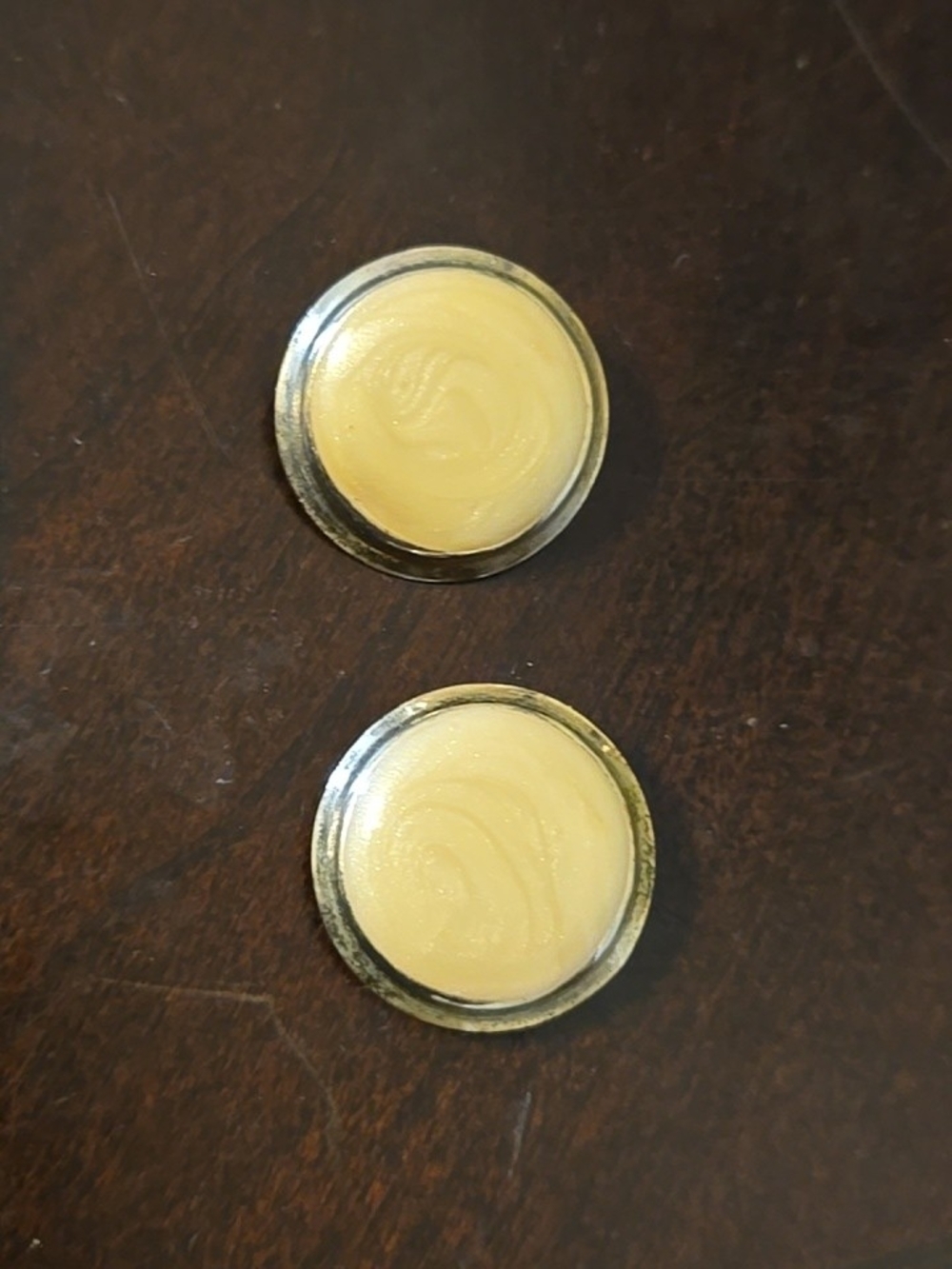 Vintage Yellow Lucite Silver Toned Trimed Earrings Clip-on